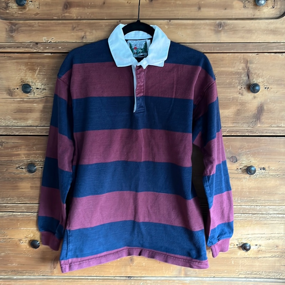Columbiaknit Rugby Shirt, Burgundy and Navy